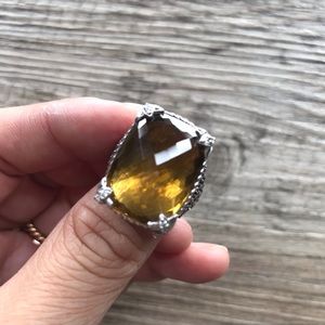 Judith Ripka whiskey quartz Monaco ring